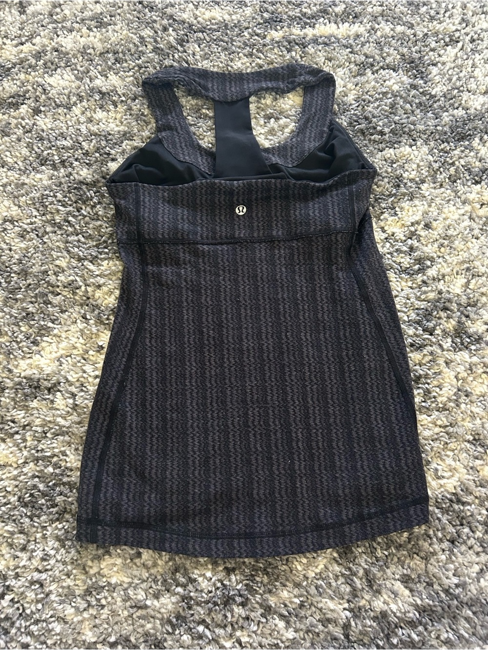 lululemon athletica Dark Charcoal Patterned Racerback Tank Size 2